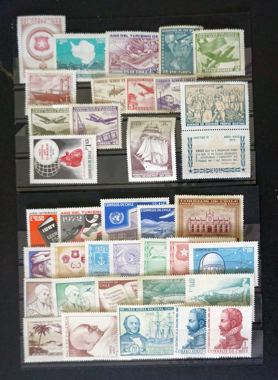 CHILE   Lot of 36 different old stamps    MH