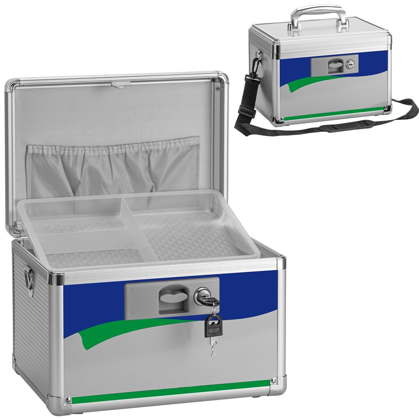 Medicine Lock Box for Safe Medication - 13.4 x 7.6 x 8.2 Inches - Lockable St...