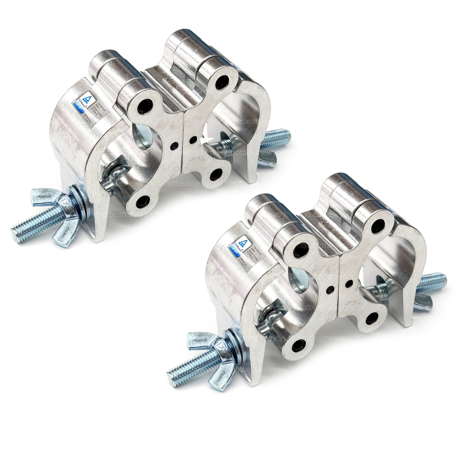 2 x Heavy-Duty SWL 500KG Lighting Clamp Swivel Coupler 1.5" to 2" F34 F33 Truss