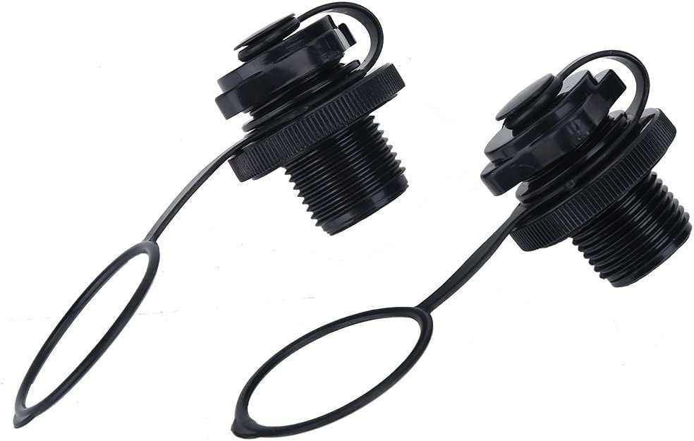 2PCS Air Valve Inflatable Kayak Screw Spiral Plugs Black 