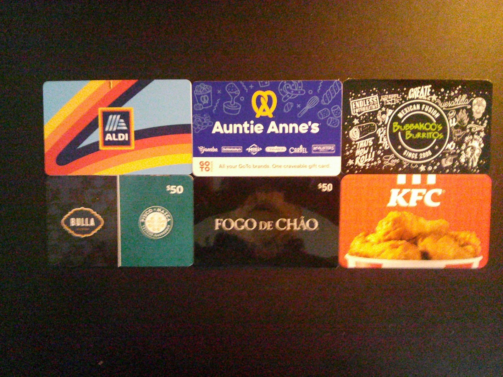 *GIFT CARDS* LOT OF TWELVE (12) ALL DIFFERENT COLLECTIBLE ONLY
