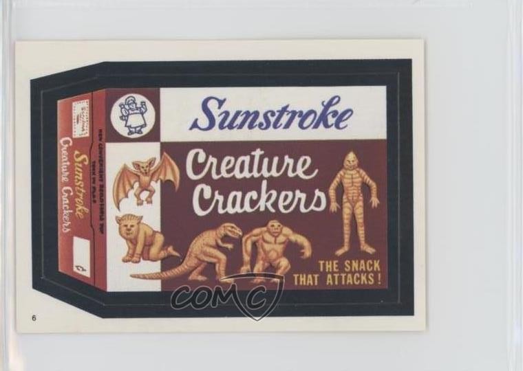 1982 Topps Wacky Packages Album Stickers Sunstroke Creature Crackers #6 1md
