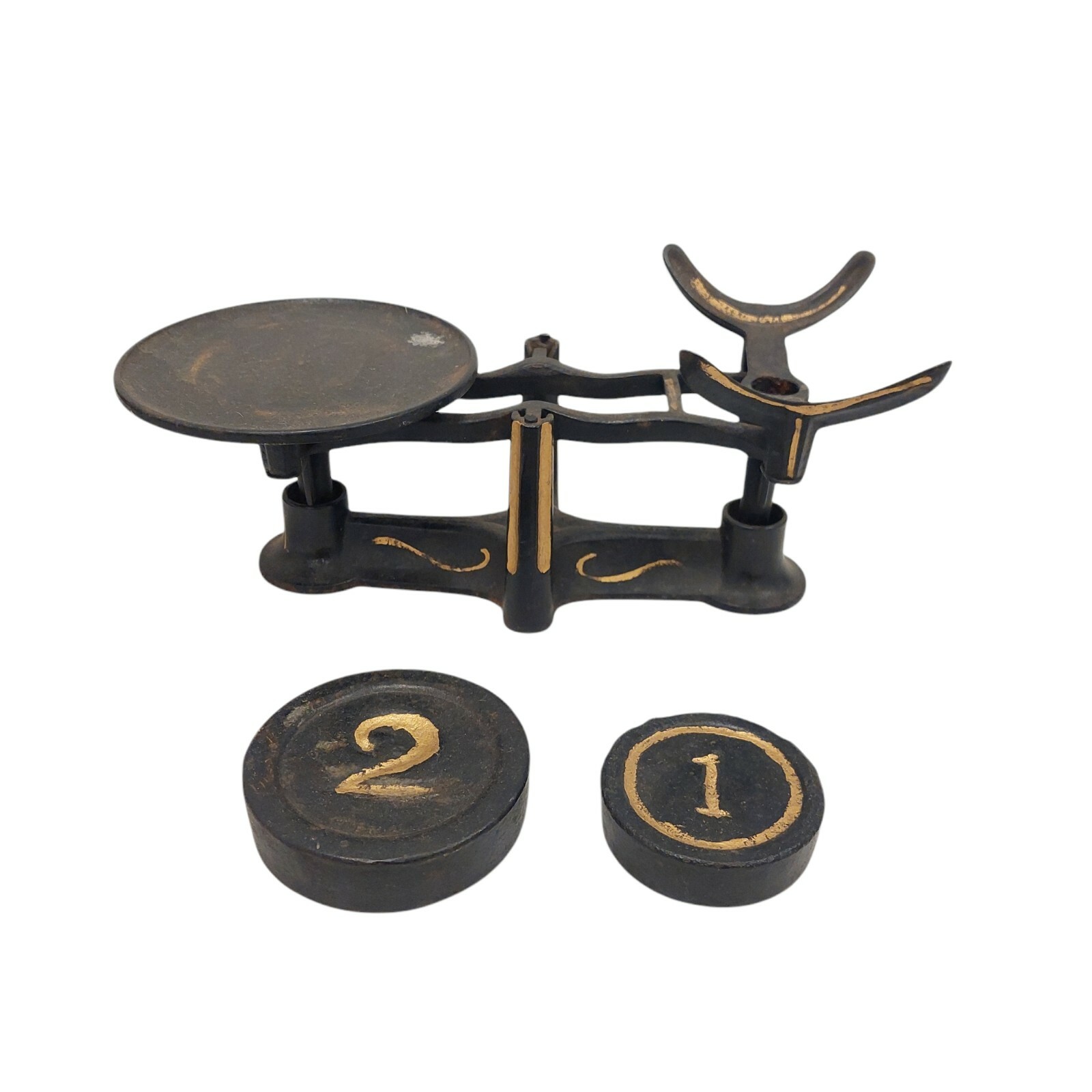 Antique Old Merchents Trade Meriden Co Scale Rare w 2 Weights Collectible 