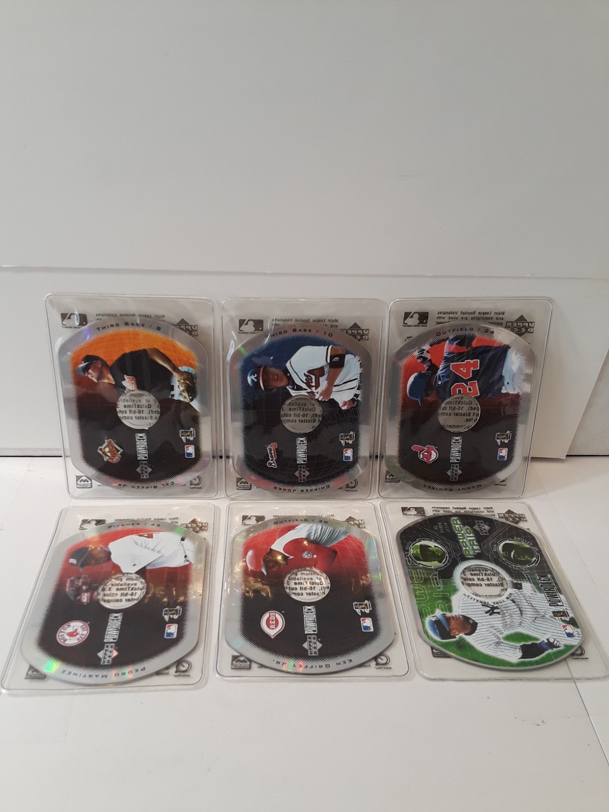 Lot of 6 2000 Upperdeck Powerdecks Griffey,Jeter Trio,Ripken,Pedro,Jones,Etc