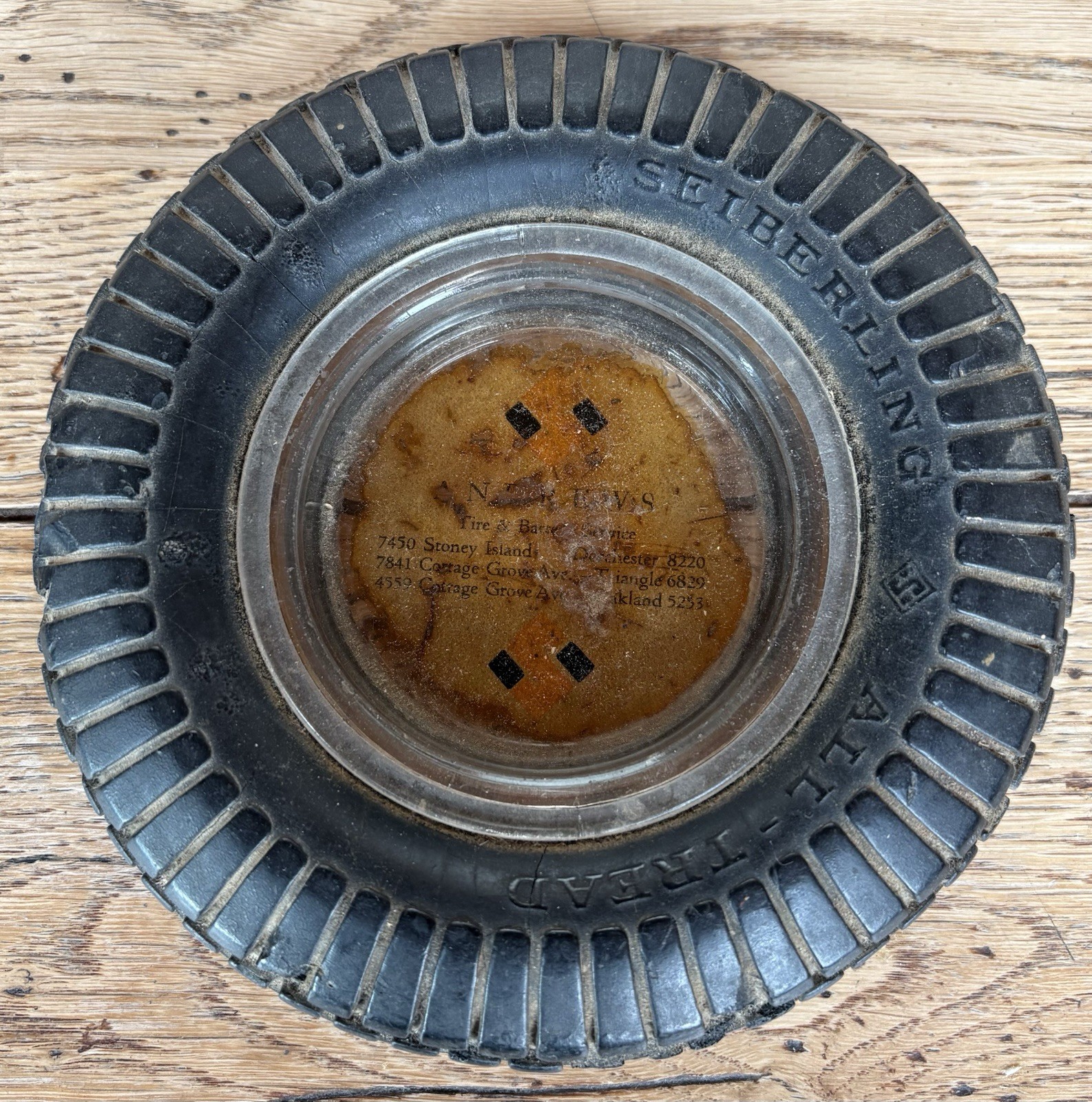 Vintage Seiberling All Tread Rubber Tire Ashtray