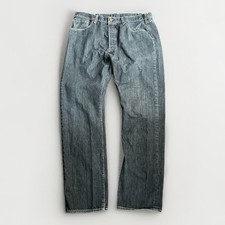 Levis 501 Jeans Mens 38x34 Blue Dark Wash Rocker Straight Button Fly Denim