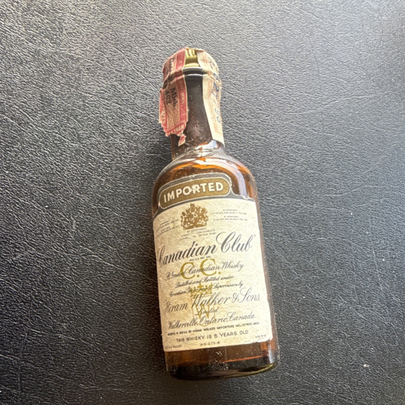Canadian Club Imported Miniature Bottle Brown 1 oz.