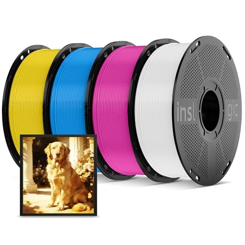  Pre-Dried 4kg PLA Pro Filament Bundle, 4kg Pla Pro White+magenta+cyan+yellow