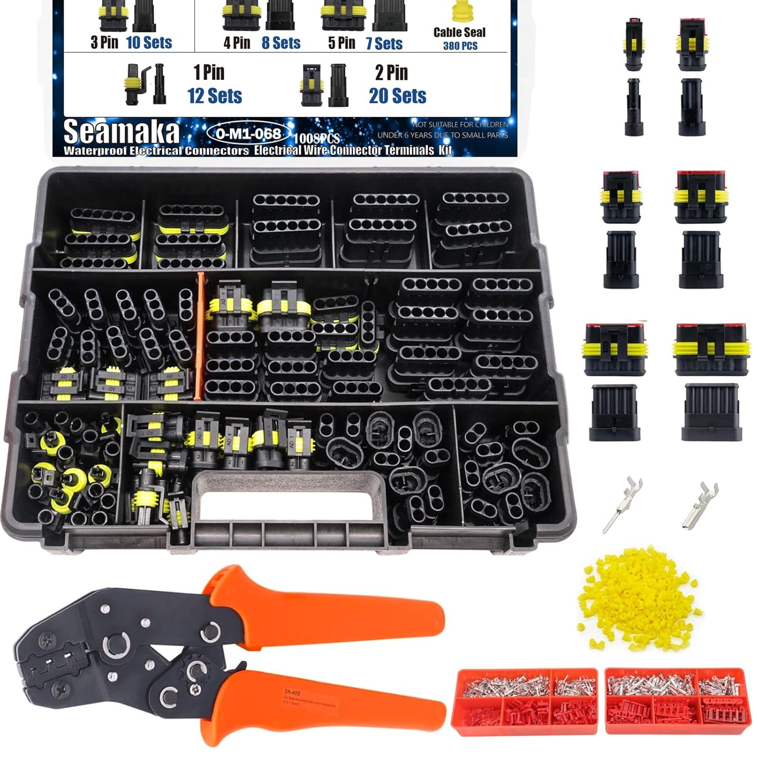 Waterproof Automotive Wire Connectors Kit 63 Sets with Tool
