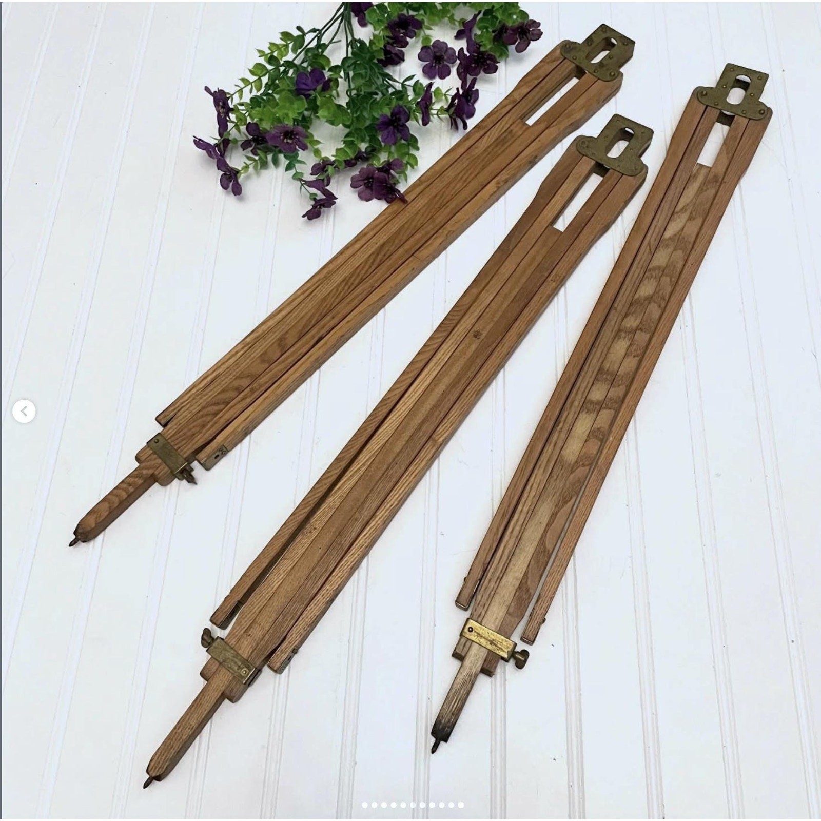 Antique Eastman Kodak? Wood Tripod Leg Brass Upcycle Part RANDOM CHOICE ONE