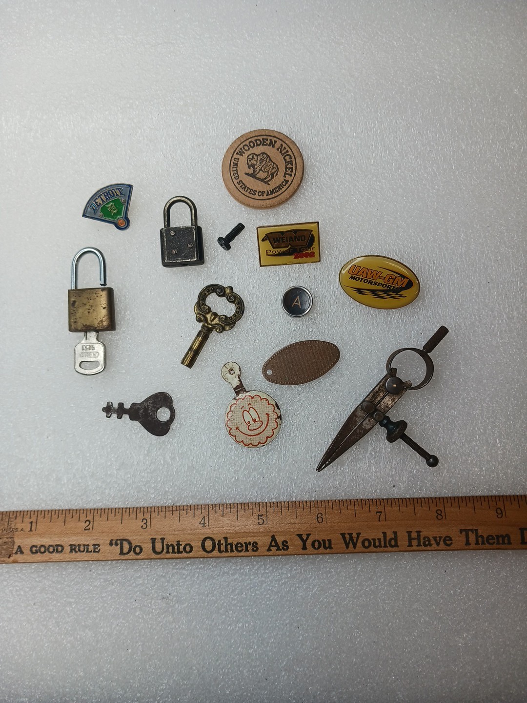 Vintage Junk Drawer Lot MLB Pin Advertisement Memorabilia Pins Lot