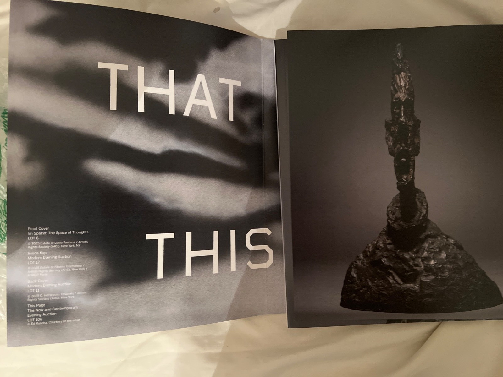 SOTHEBY'S MODERN EVENING AUCTION MAY 13,  2025  POCKET SIZE *