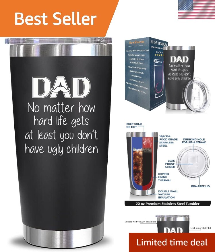 Funny Dad Tumbler - 20 Oz Leak-Proof Stainless Steel for Birthday & Holidays