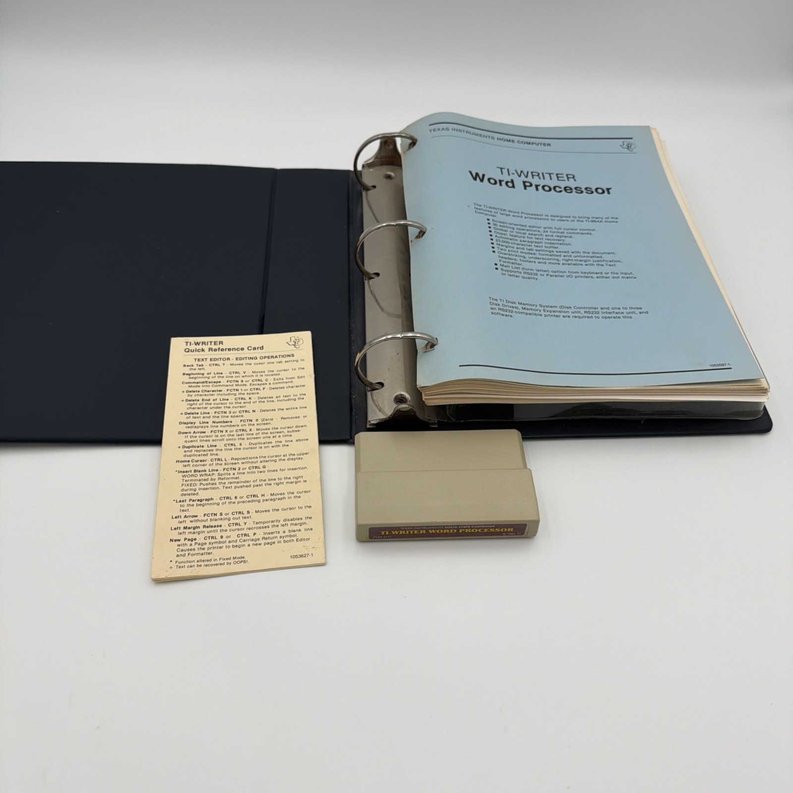 TI-99/4A TI-Writer PHM 3111 Cart & Disk Complete w/ Binder Tested