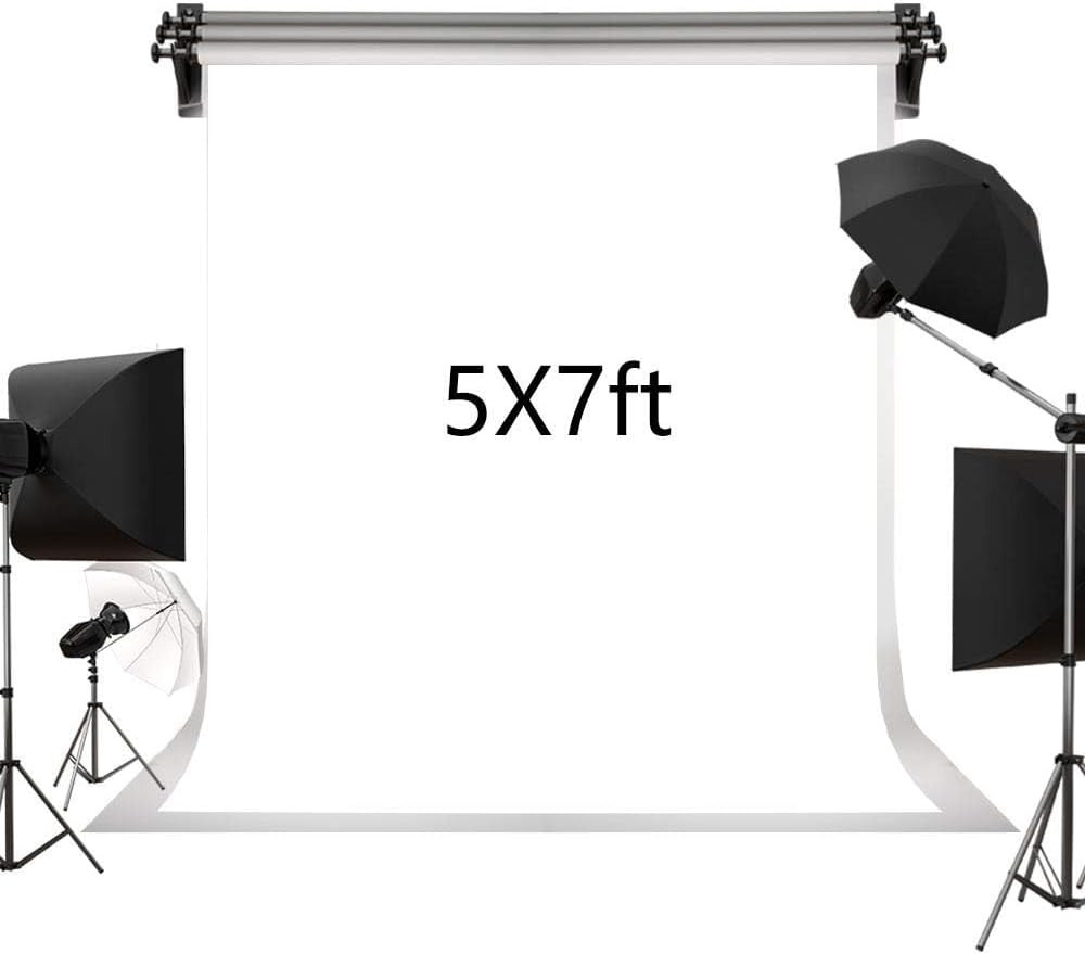 Kate 5Ft×7Ft Solid White Backdrop Portrait Background for Photography Studio Chi
