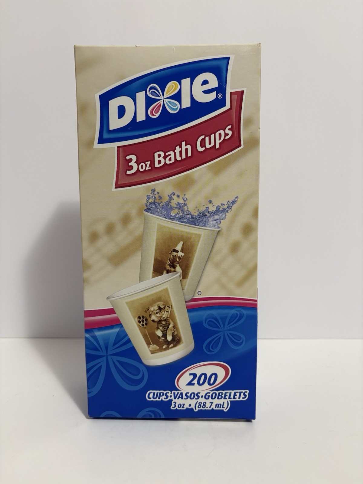 NOS New 2006 Vintage Dixie 3 oz Bath Cups Doggie Dogs Puppy Bathroom 200 Cups