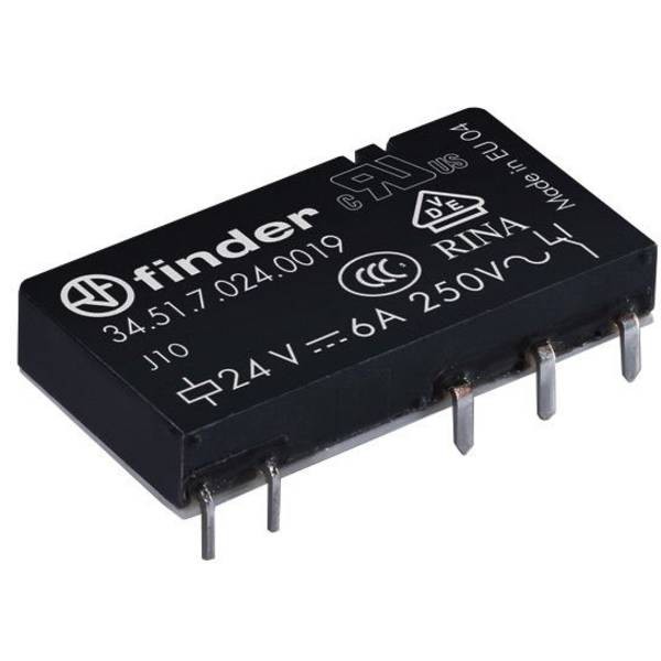 Finder 34.51.7.024.0019 PCB Relay 24V/DC 6A 1 Exchange 1pc