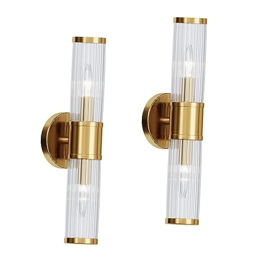 Wall Sconces Set of Two Morden Wall Lamp for Bathroom Living Room 2 pcs Gold