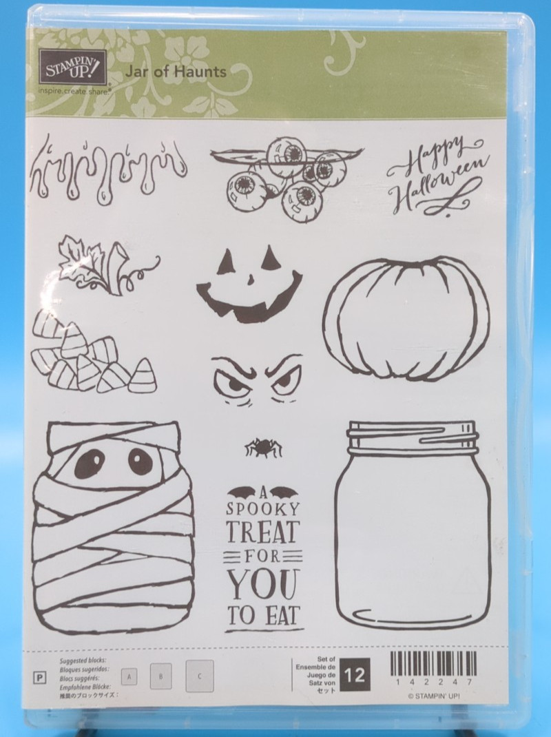 Stampin Up Jar of Haunts Clear Stamp Set Halloween 12pc Retired