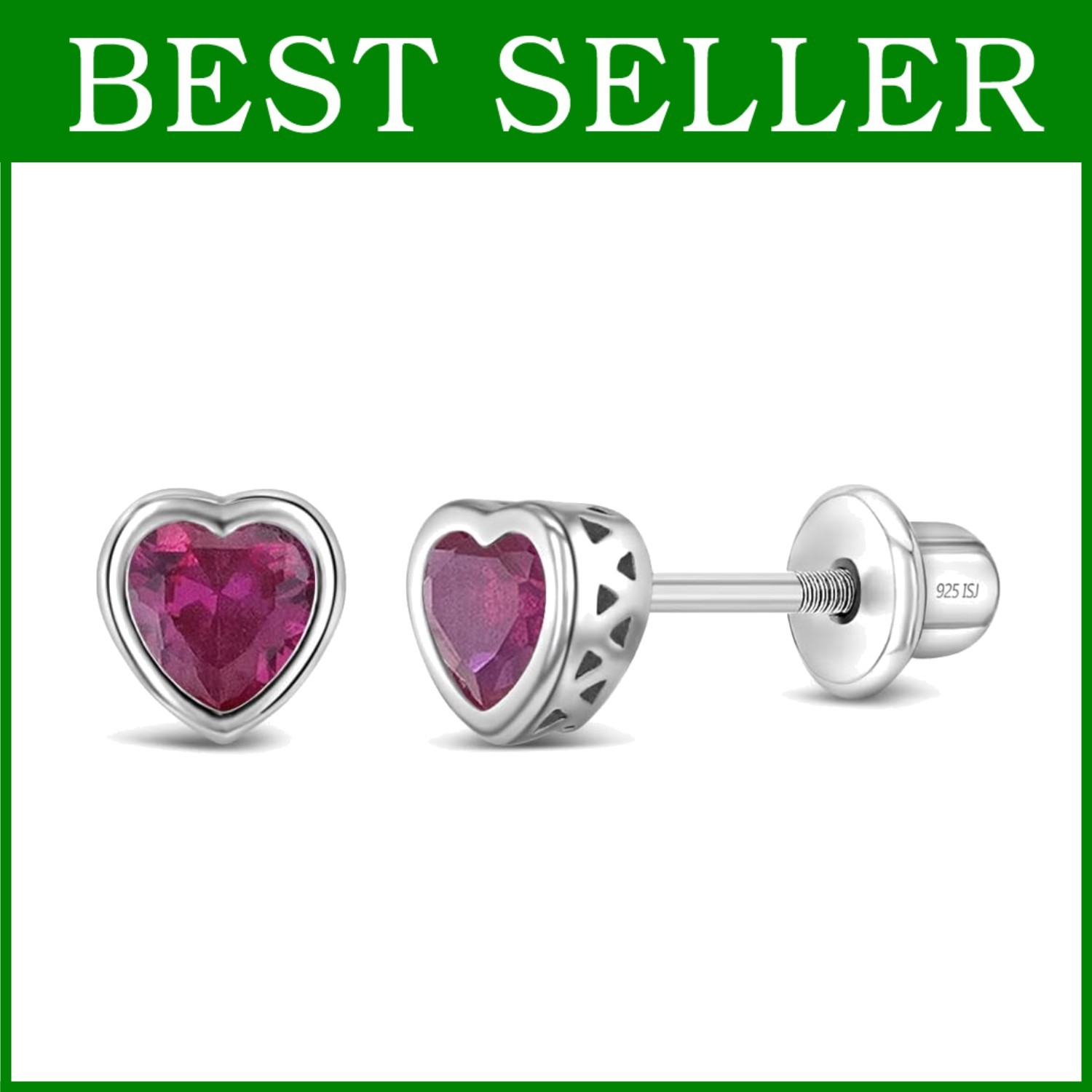 Hypoallergenic Girls Earrings - Sterling Silver Hearts