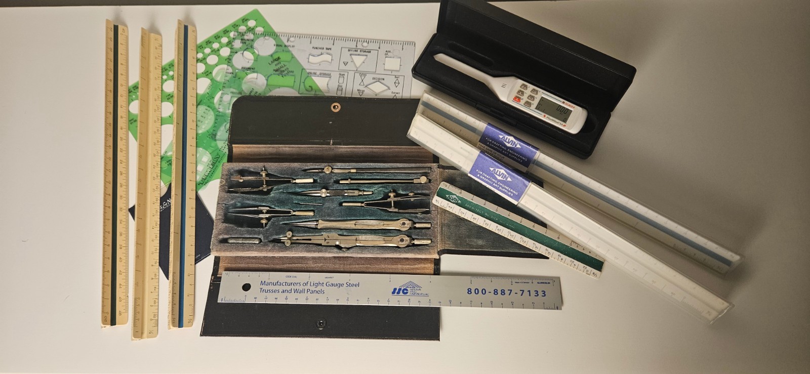Vintage Drafting Tools and Scalex PlanWheel SA 2 Digital Measuring Tool Device