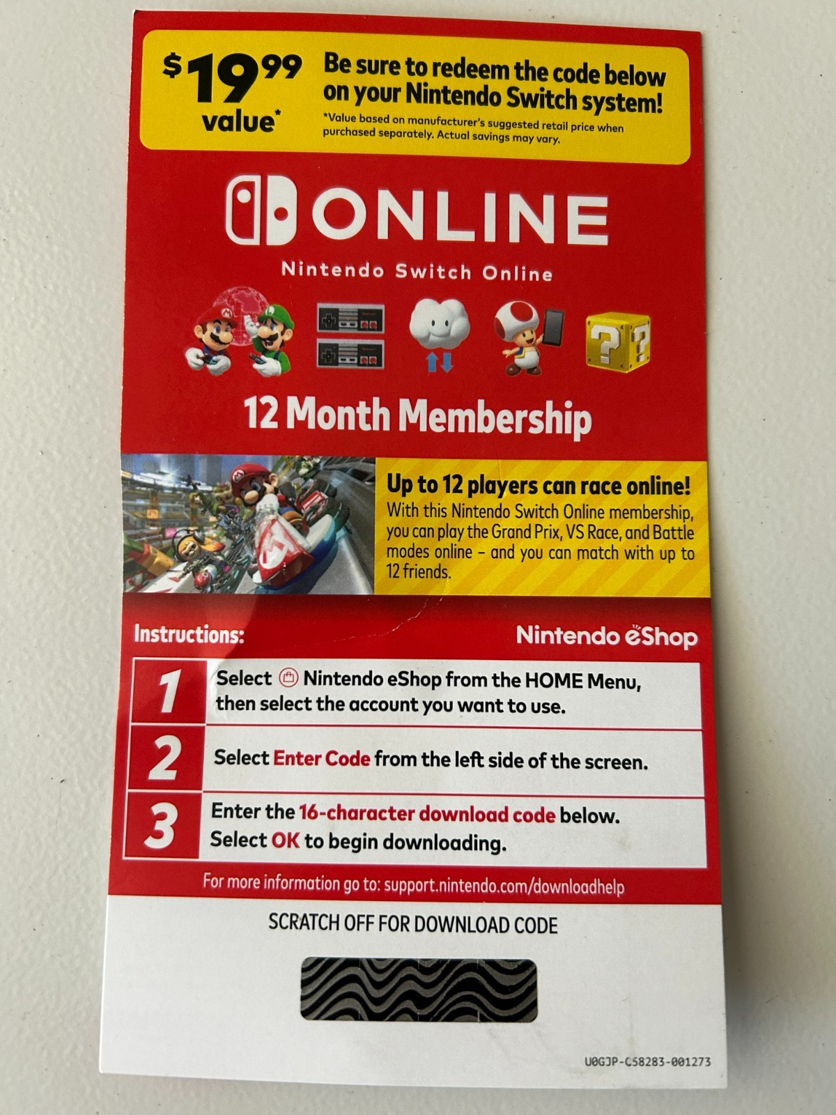 Nintendo Switch Online 12 Month Membership / digital code / email delivery