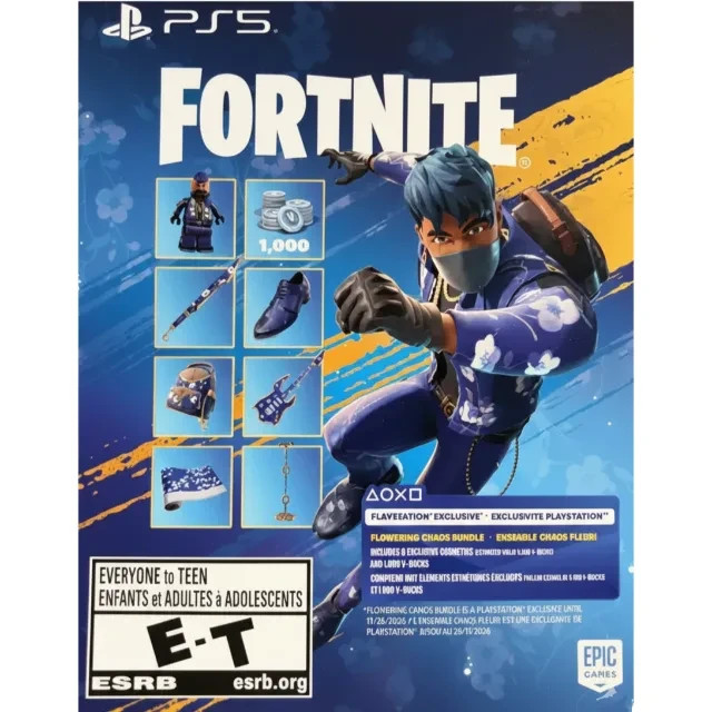 Fortnite Flowering Chaos Bundle PS5 Playstation (+1000 VBUCKS!!) - Code (US)