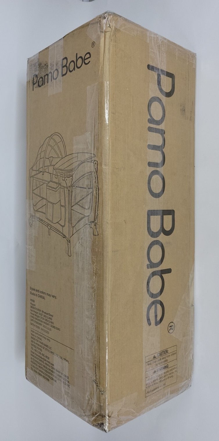 Pamo Babe Unisex Portable Baby Nursery Center Play Yard Include Wheels, Canopy 