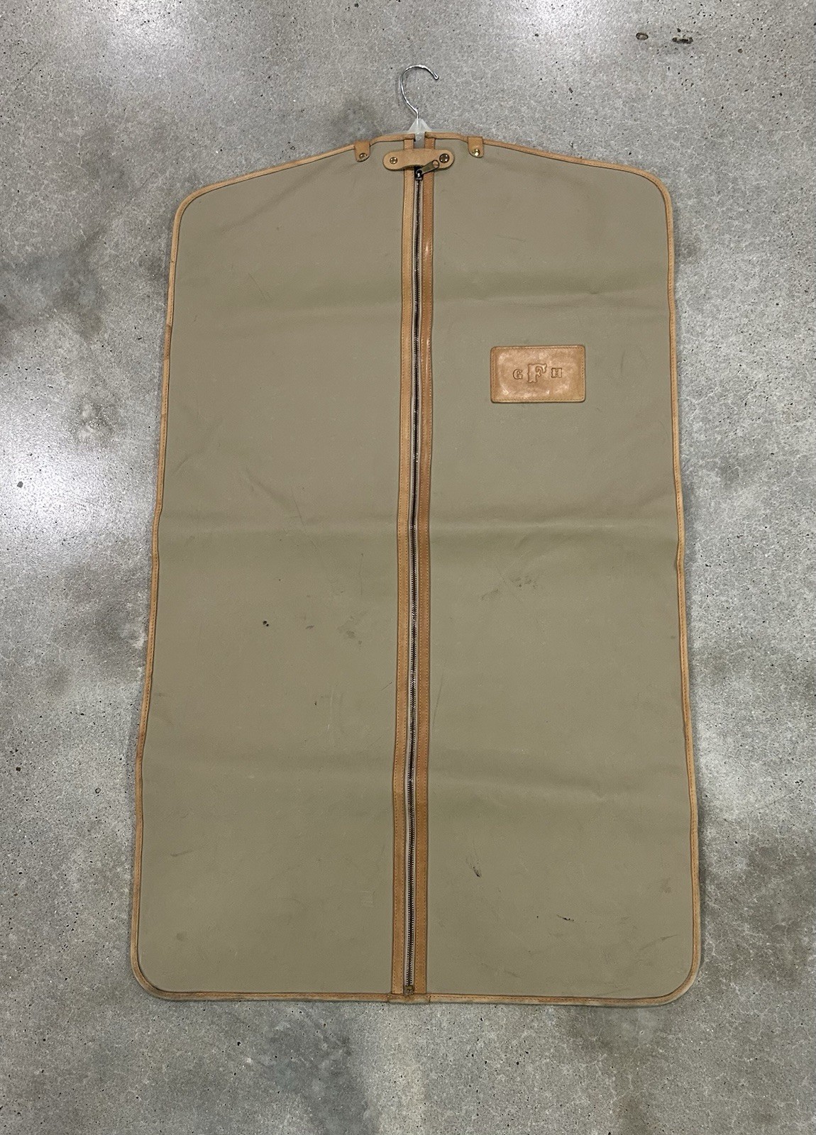 King Ranch Leather Trim Garment Cover Carry-on Suit Bag Leather Canvas