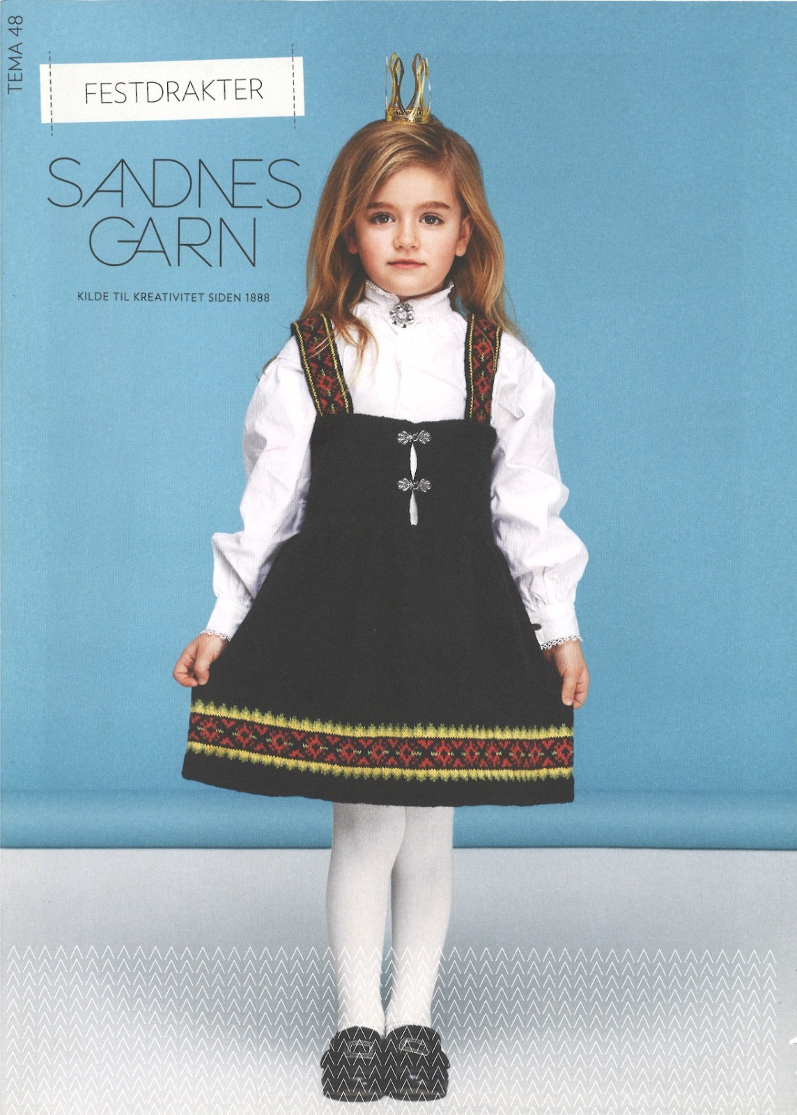 Sandnes garn Norwegian knitting kids clothes brochure folk costume Tema 48