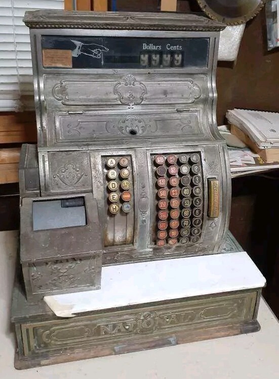 National Brass Cash Register Model 1064-G-E Adding Mercantile