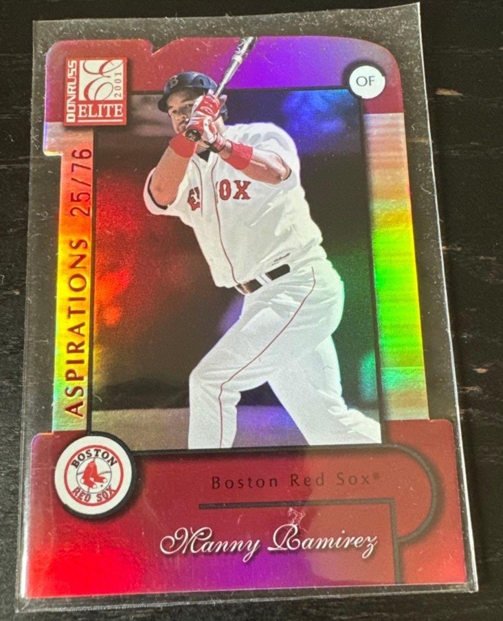 2001 Donruss Elite - Manny Ramirez Aspirations Die-Cut  25/76 Boston Red Sox