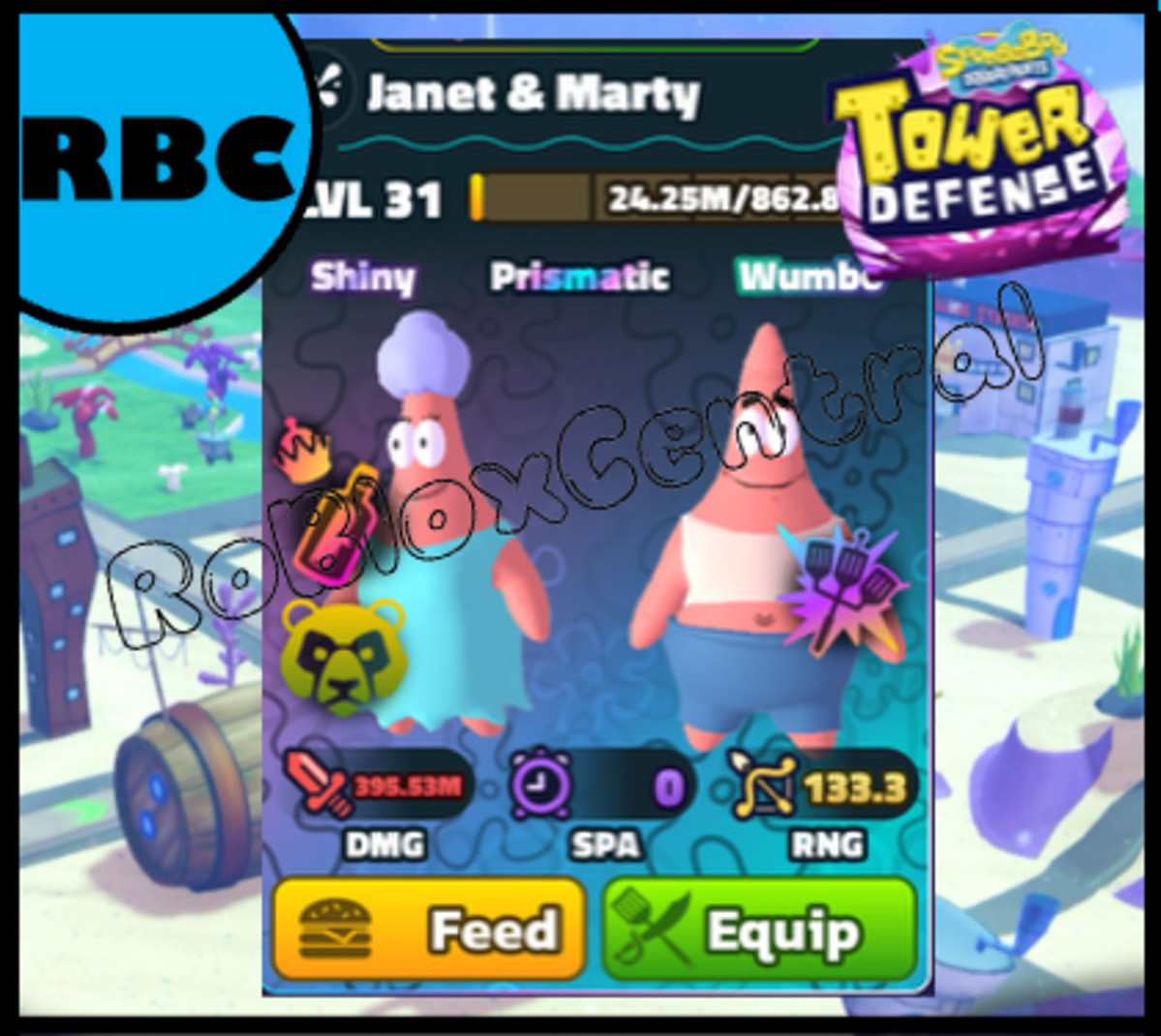 SW SHINY WUMBO JANET & MARTY - CHEAP SPONGEBOB TOWER DEFENSE - SBTD UNIT