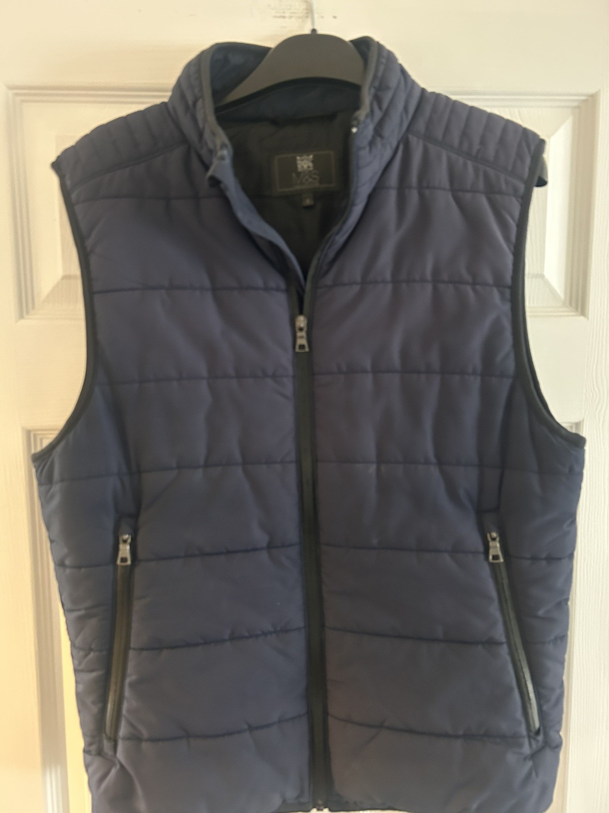 Marks & Spencer collection Zip Up Quilted Gilet Navy Blue Size S 