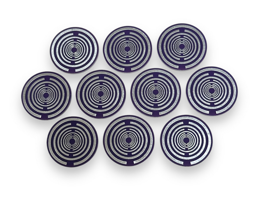 Lakhovsky MWO Antennae, Purple Tin Plated, Radionics Device (25mm, 10 Pieces)