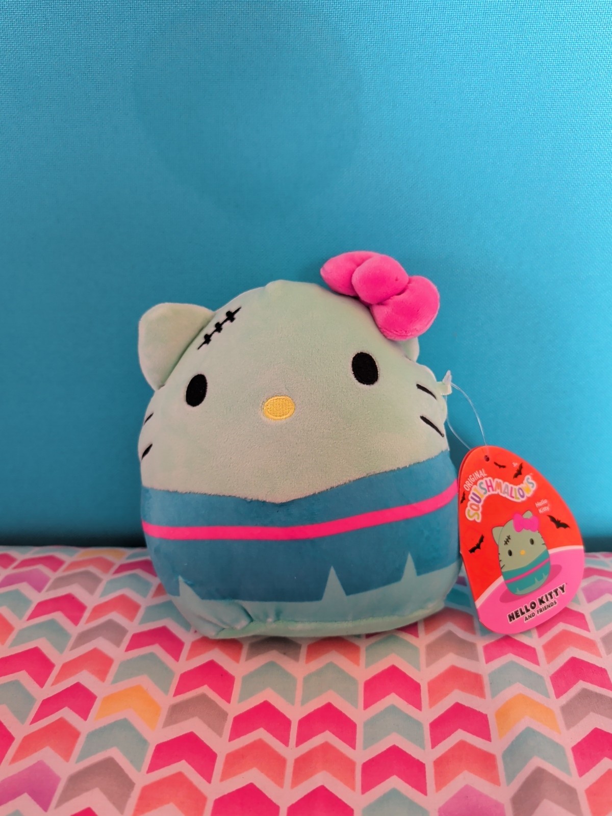 Squishmallows Hello Kitty Halloween Frankenstein Stuffed Animal Plush Toy