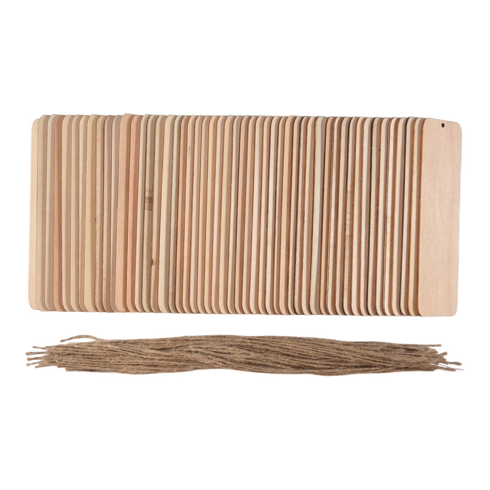50 PCS Wood Blank Bookmarks Unfinished Wooden Book Marks Hanging Tag with2749
