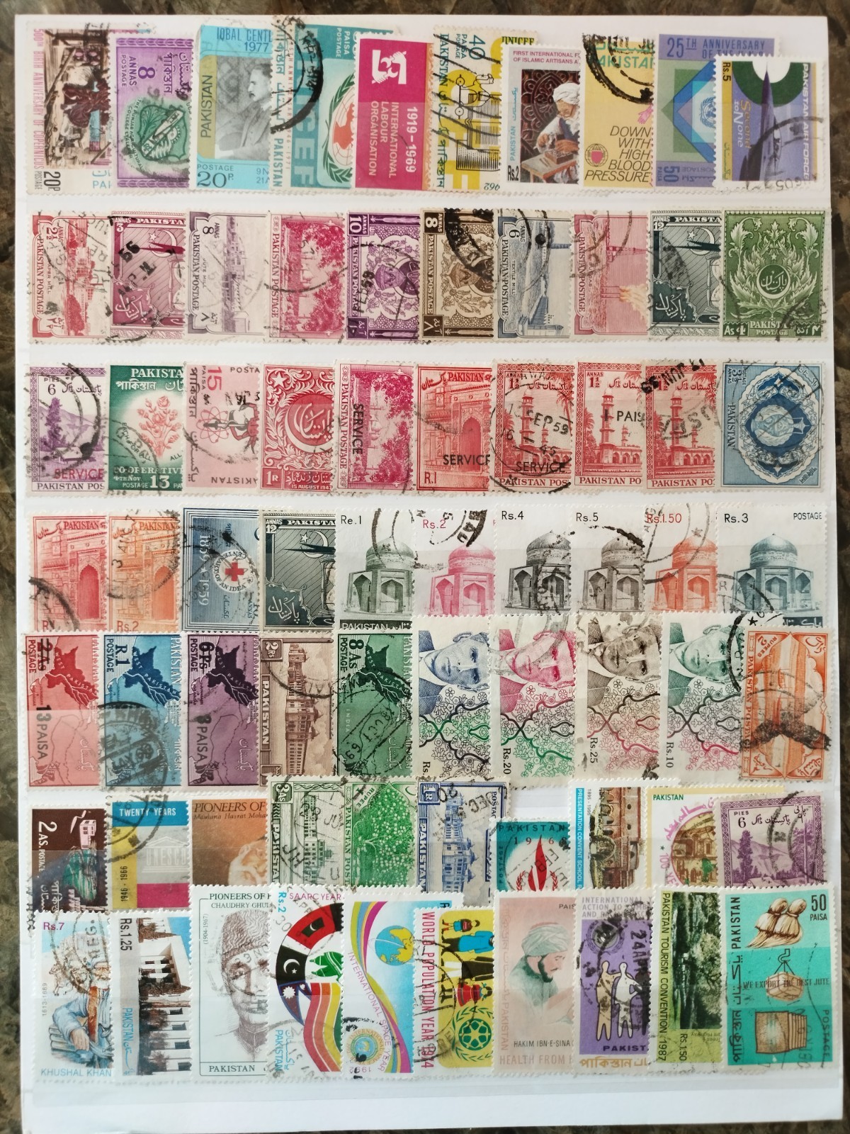 Pakistan Stamps - 70 Diff. All Large Commemorative F/VF Used 1948 Onward