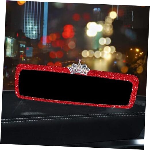  Bling Rhinestone Rear View Mirror Cover, Car Rear View Mirror with Crystal 