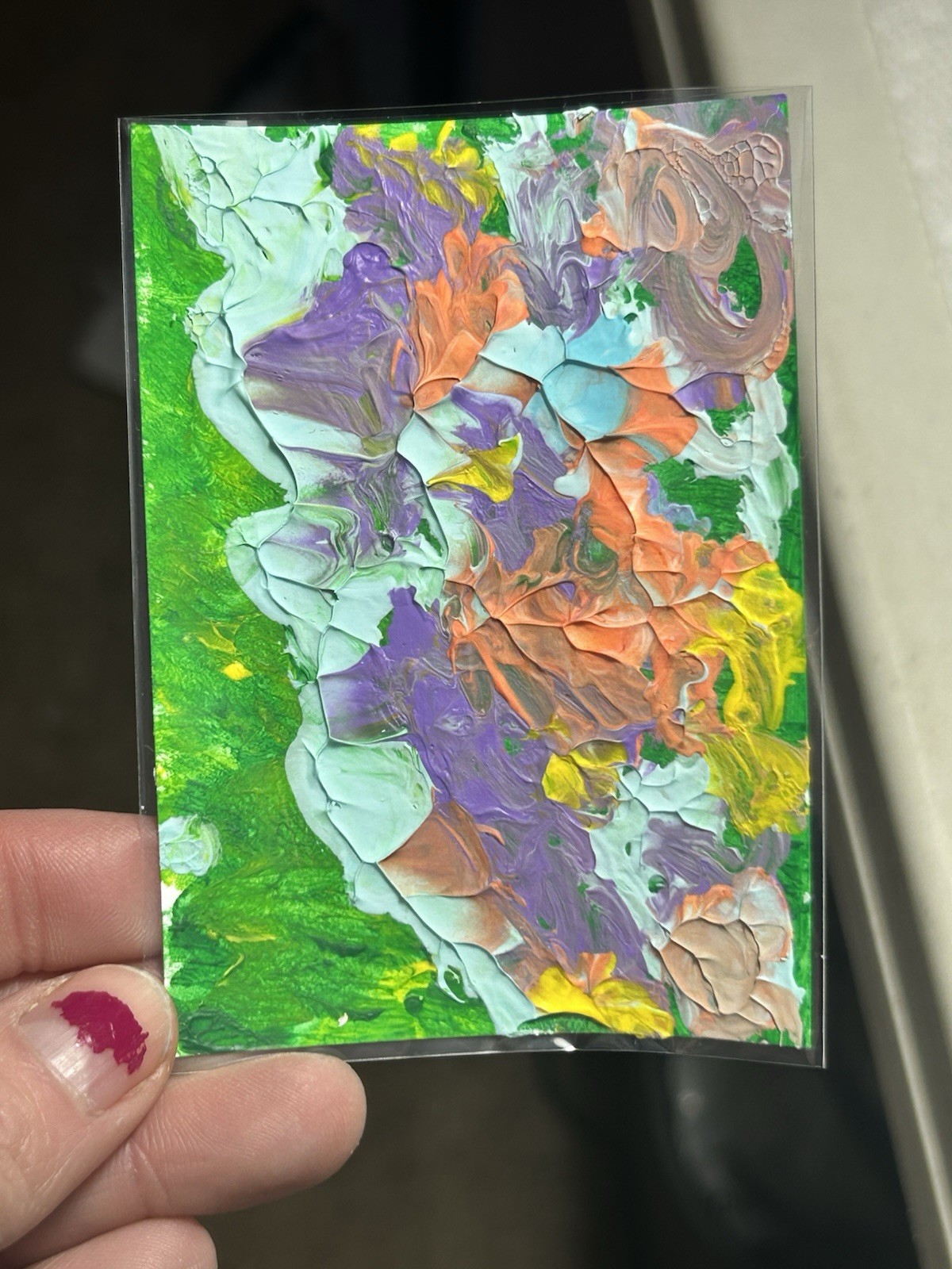 ACEO Textured 2.5x3.5 Mixed Media Whimsical Experimental Series Abstract