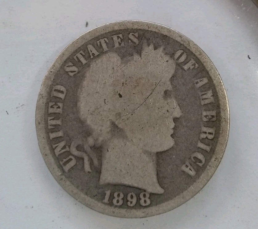 1898 10C Barber Dime  FREE SHIPPING