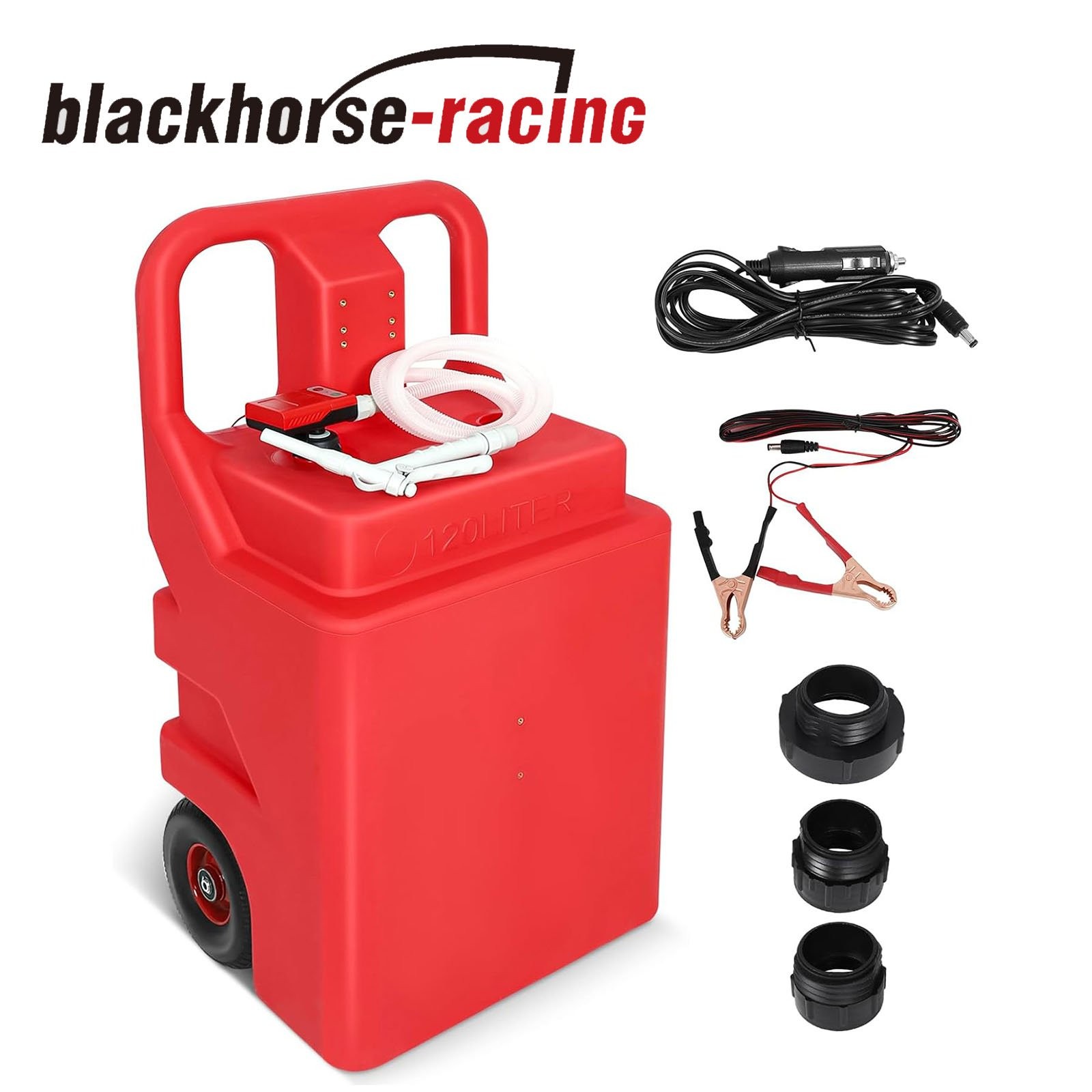 32 Gallon 12V Portable Fuel Caddy Tank with 3.2 GPM Automatic Fuel Transfer Pump