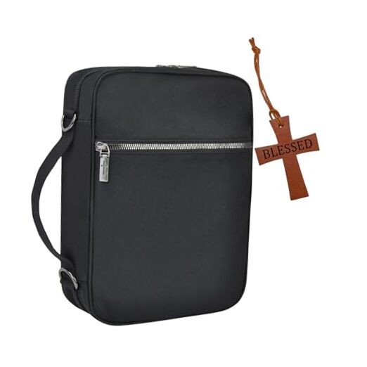  Canvas Bible Cover, Large Organizer for Men/Women, Book Church Cover Black