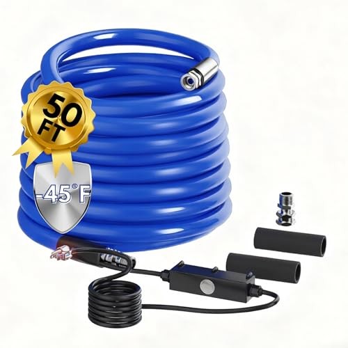  50FT Heated Water Hose for RV, -45°F Freeze Protection, Drinking Water 50 FT