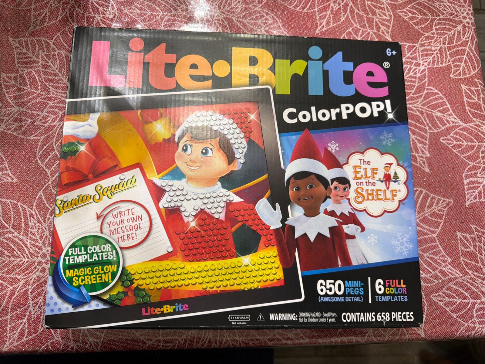 New Lite Brite ColorPOP Elf on the Shelf Christmas Magic Glow Screen 6+