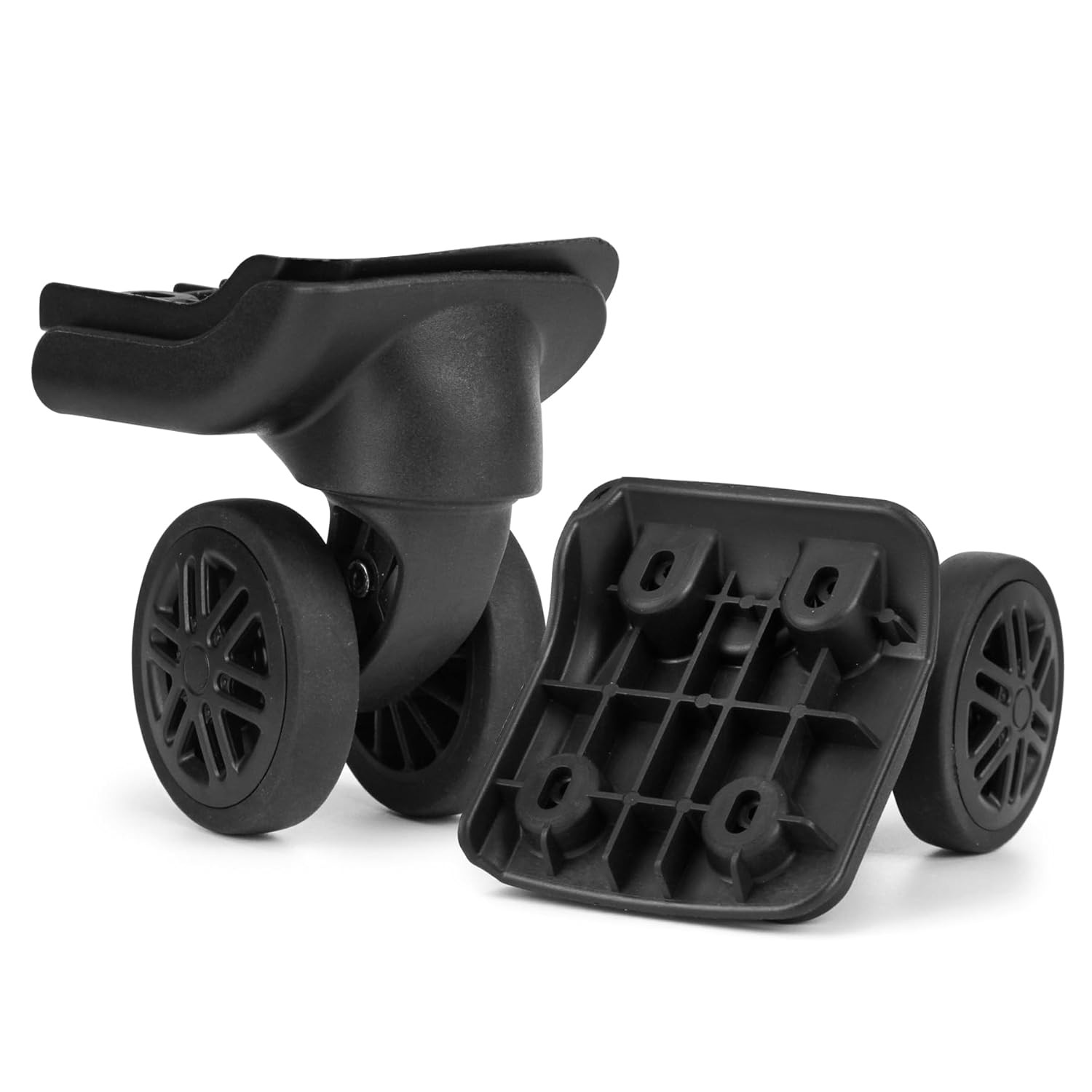 Suitcase Wheels Swivel Casters Luggage Wheels Replacement with 4 Screw Holes (W0