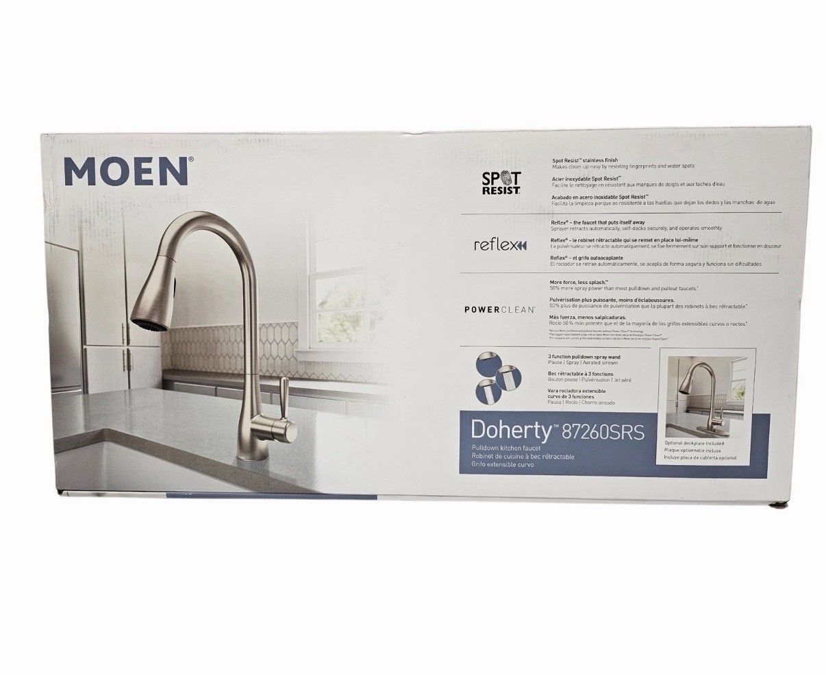 MOEN Doherty Single Handle Pull-Down Sprayer Kitchen Faucet in Stainless Finish