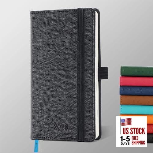 Weekly Monthly 2026 Planner (Jan.26 Pocket-6.5" x 3.75" Black