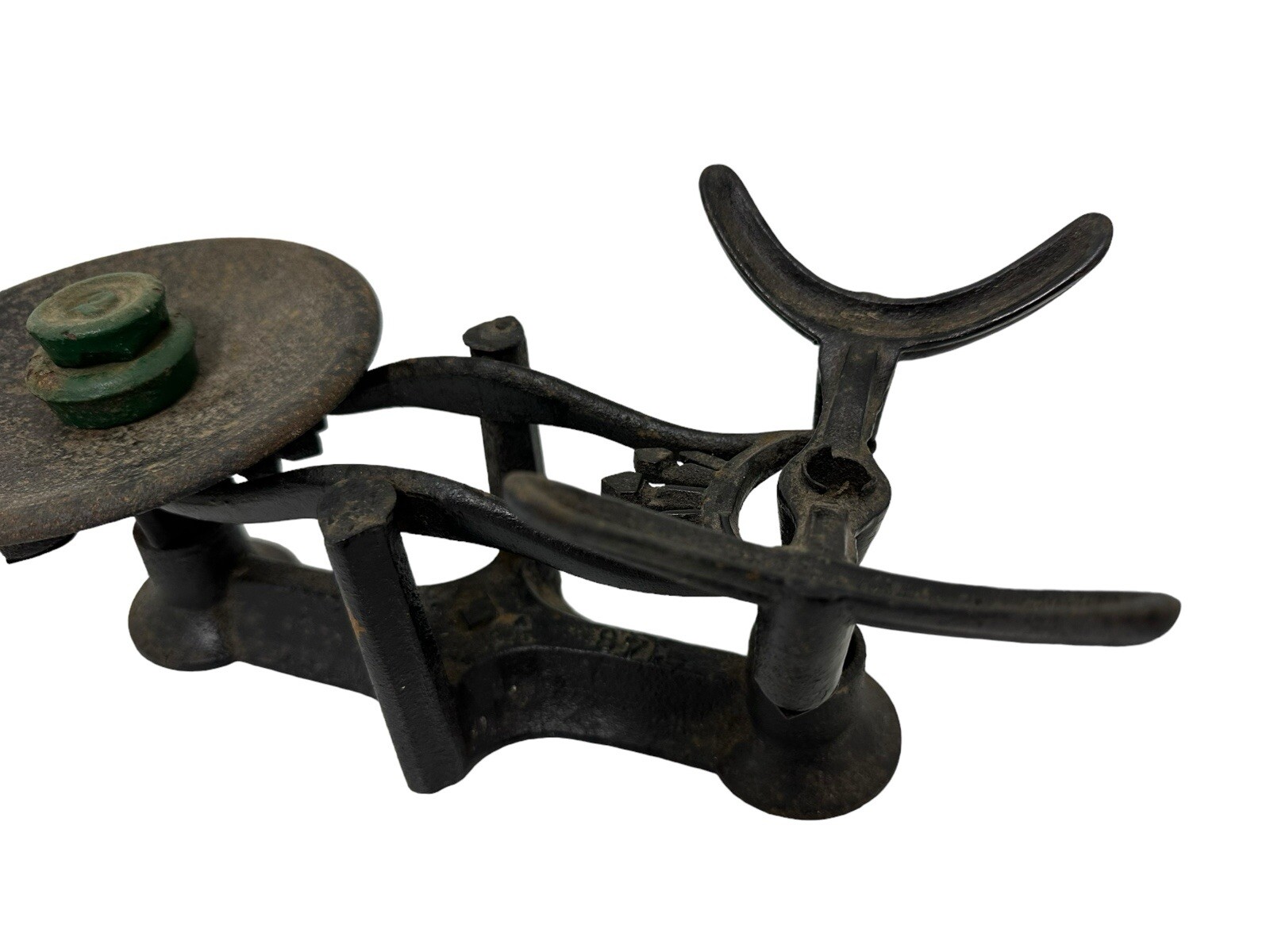 Antique Vintage Scale Cast Iron Two Weights Included Rare
