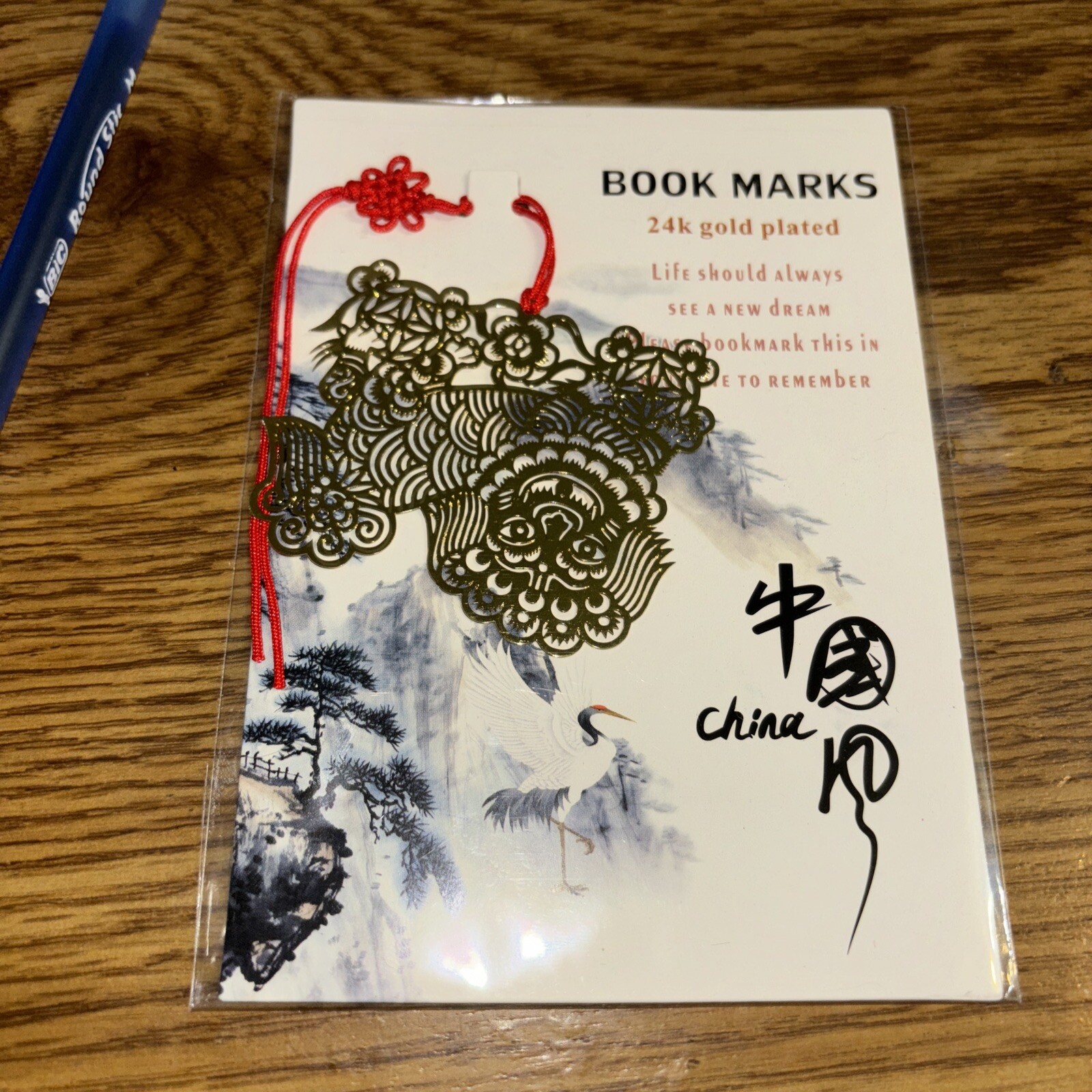 Bookmark 24K Gold Plated , China NEW In Package